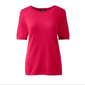 Lands’ End 100% Cashmere Short Sleeve Sweater